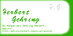 herbert gehring business card